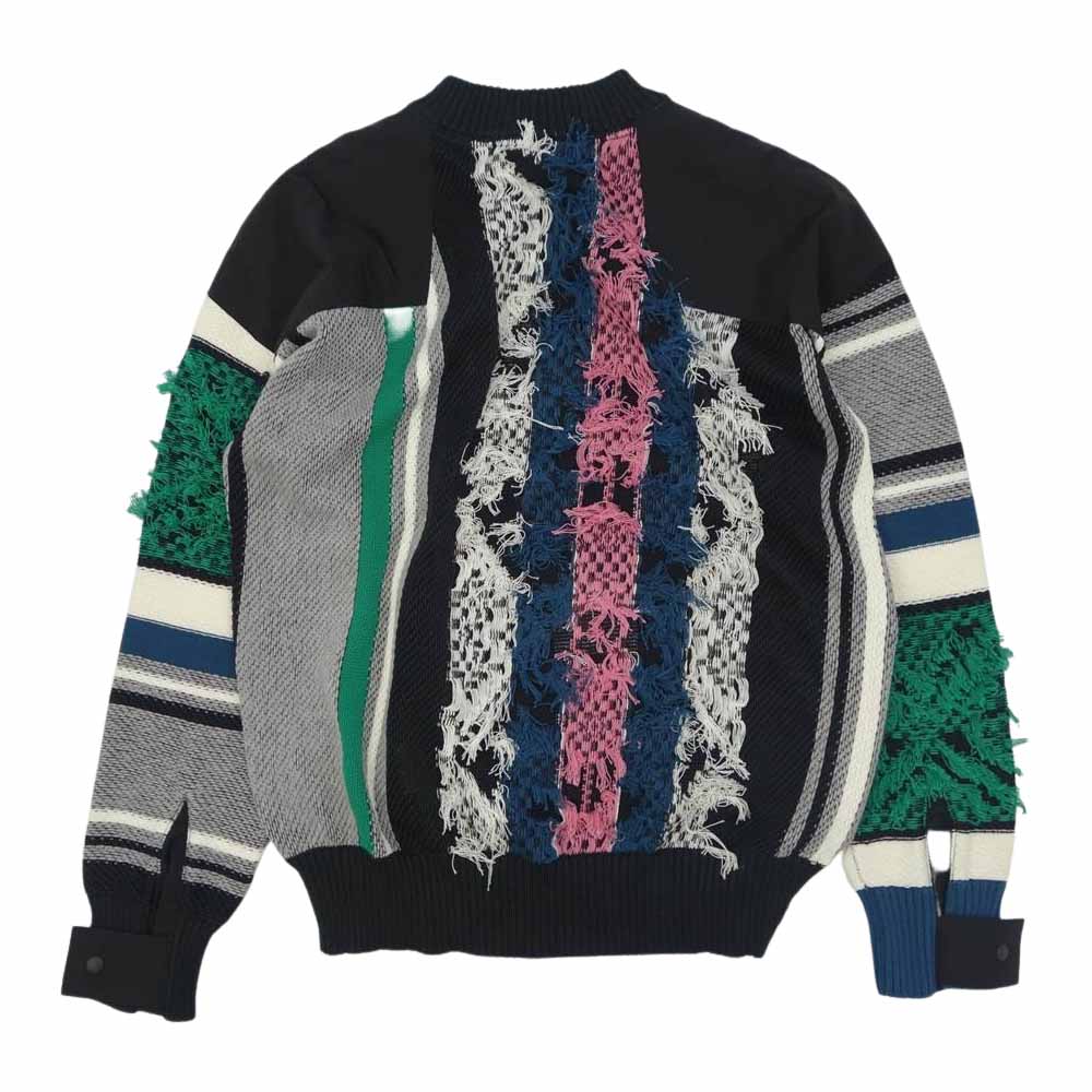 Sacai サカイ 22SS 22-02749Ｍ Rug Jacquard Knit Pullover ラグ ジャカード ニット プルオーバー ブラック系 マルチカラー系 ２【新古品】【未使用】【中古】