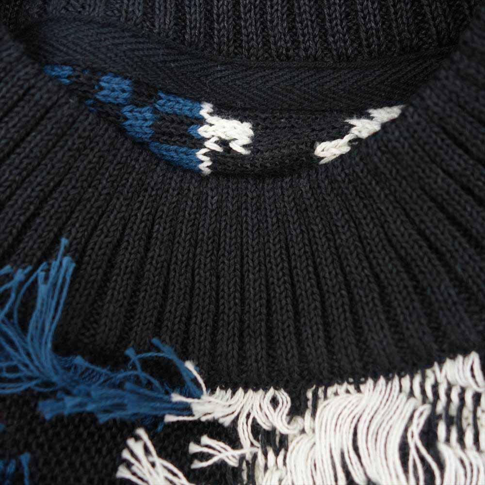 Sacai サカイ 22SS 22-02749Ｍ Rug Jacquard Knit Pullover ラグ ジャカード ニット プルオーバー ブラック系 マルチカラー系 ２【新古品】【未使用】【中古】