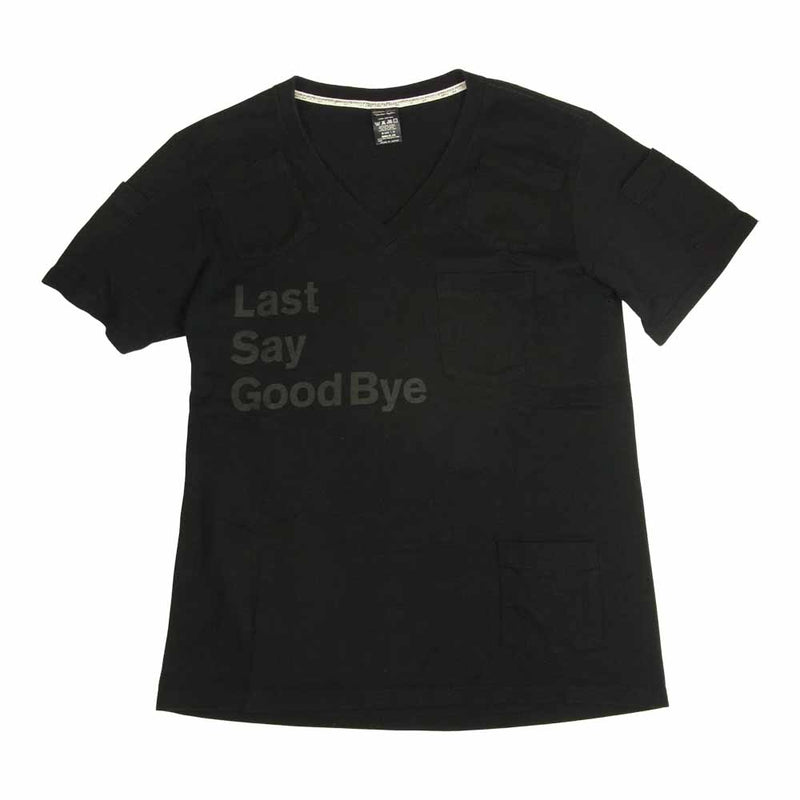 NUMBER(N)INE ナンバーナイン Last Say Good Bye ポケット デザイン 半袖 プリント Vネック Tシャツ ブラック系 3【中古】