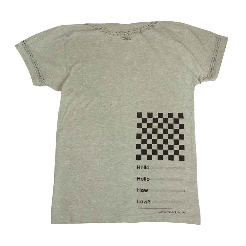ナンバーナイン 12SS gs-t.003 初期 American Apparelボディ 編み込み Vネック 半袖 Tシャツ グレー系 M【中古】