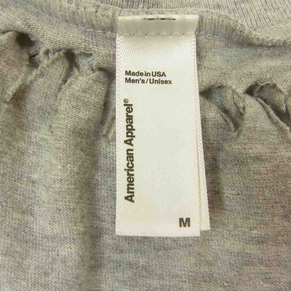 ナンバーナイン 12SS gs-t.003 初期 American Apparelボディ 編み込み Vネック 半袖 Tシャツ グレー系 M【中古】