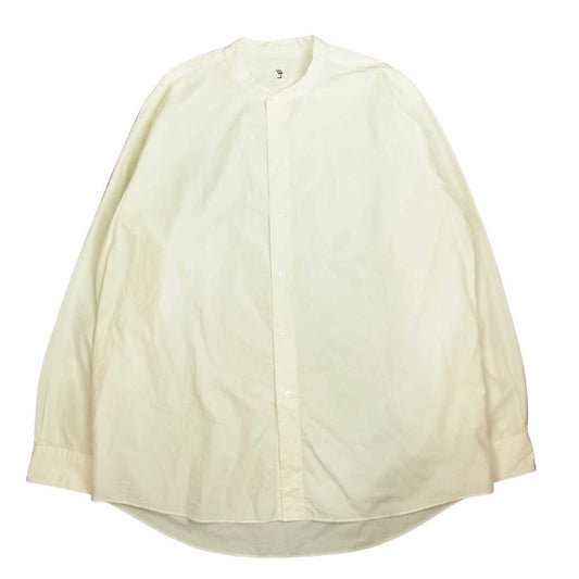 エルイー 21-050-053-2130-3-0 EXTRA WIDE Band Collar エクストラ ワイド バンドカラー 長袖 シャツ ホワイト系 2【中古】