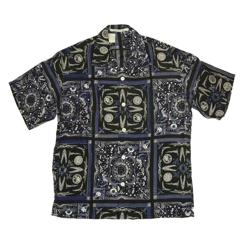 N.HOOLYWOOD エヌハリウッド × Children of the discordance チルドレンオブザディスコーダンス 9211-SH18-046pieces Hawaiian Shirt ハワイアン バンダナ 半袖 アロハ シャツ ネイビー系 40【新古品】【未使用】【中古】