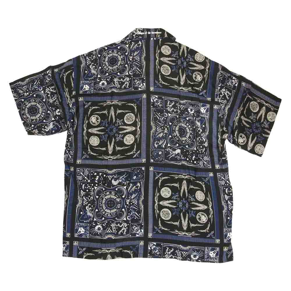 N.HOOLYWOOD エヌハリウッド × Children of the discordance チルドレンオブザディスコーダンス 9211-SH18-046pieces Hawaiian Shirt ハワイアン バンダナ 半袖 アロハ シャツ ネイビー系 40【新古品】【未使用】【中古】