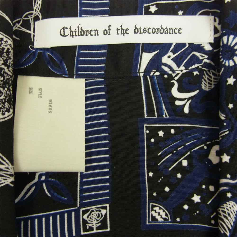 N.HOOLYWOOD エヌハリウッド × Children of the discordance チルドレンオブザディスコーダンス 9211-SH18-046pieces Hawaiian Shirt ハワイアン バンダナ 半袖 アロハ シャツ ネイビー系 40【新古品】【未使用】【中古】