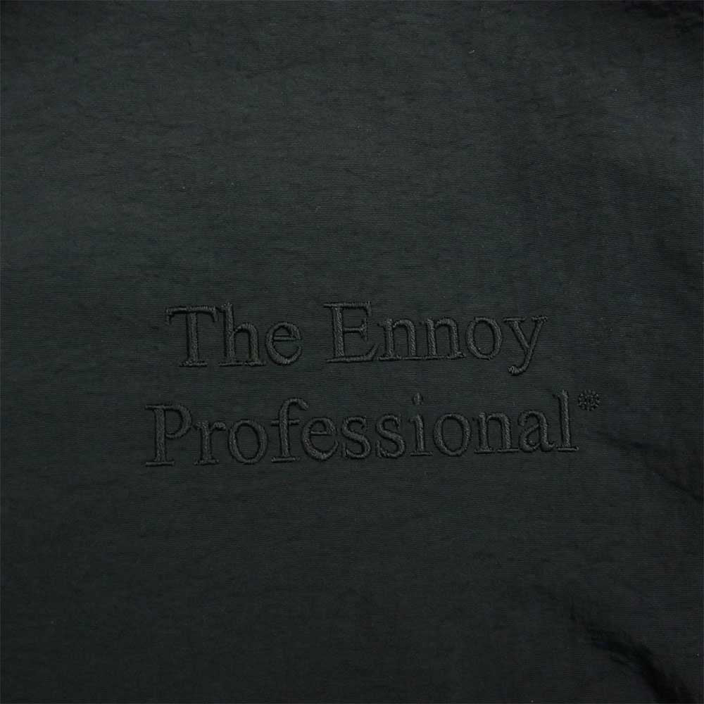 エンノイ 21AW AW21BRENJK03LV THE ENNNOY PROFESSIONAL × スタイリスト私物 Nylon Jacket ナイロン ロゴ刺繍 トラック ジャケット ブラック系 L【美品】【中古】