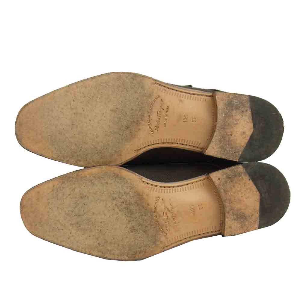 Salvatore Ferragamo サルヴァトーレフェラガモ CIPRO モンクストラップ シューズ ブラウン系 10 1/2【中古】