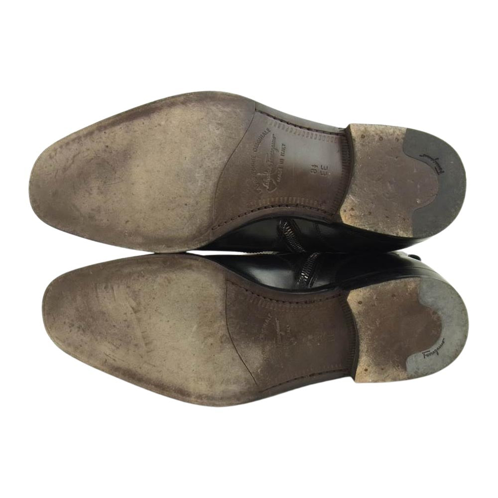 Salvatore Ferragamo サルヴァトーレフェラガモ UG5570 CYRANO サイドジップ ブーツ ブラック系 8 1/2【中古】