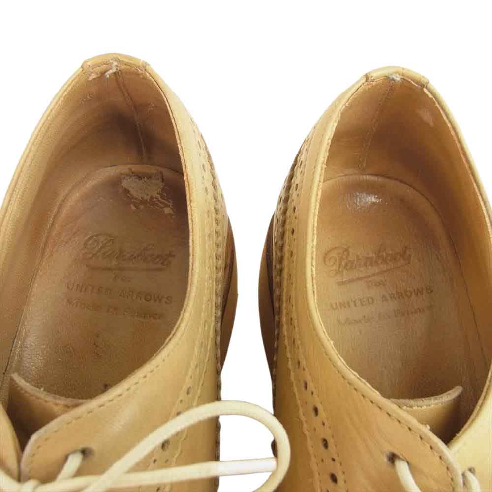 Paraboot パラブーツ 851021 × ユナイテッドアローズ 別注 SEVRIER セヴィリエ 851021 外羽根 ウイングチップ レザー シューズ ライトブラウン系 7【中古】