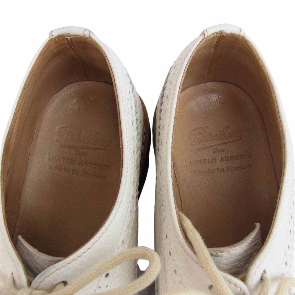 Paraboot パラブーツ × ユナイテッドアローズ 別注 SEVRIER セヴィリエ 851001 外羽根 ウイングチップ レザー シューズ ホワイト ホワイト系 7【中古】