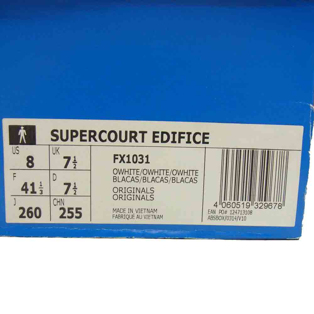 adidas アディダス FX1031 × IENA イエナ EDIFICE エディフィス 別注 SUPERCOURT スーパーコート ローカット スニーカー ホワイト系 26㎝【美品】【中古】