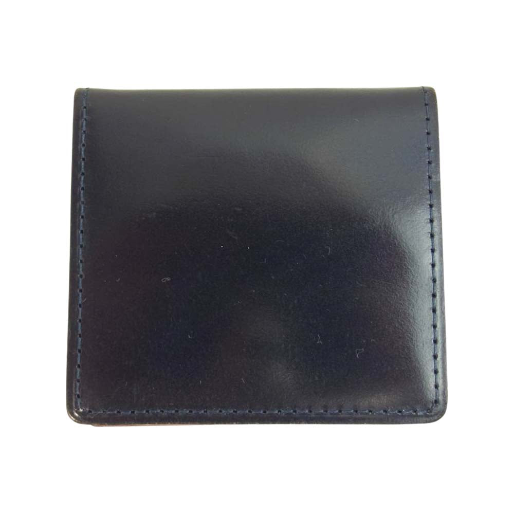 GANZO ガンゾ 57121 シンブライドル BOX ボックス 小銭入れ レザー コンパクトウォレット ネイビー系【中古】