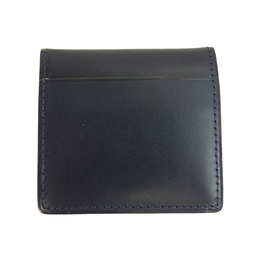 GANZO ガンゾ 57121 シンブライドル BOX ボックス 小銭入れ レザー コンパクトウォレット ネイビー系【中古】
