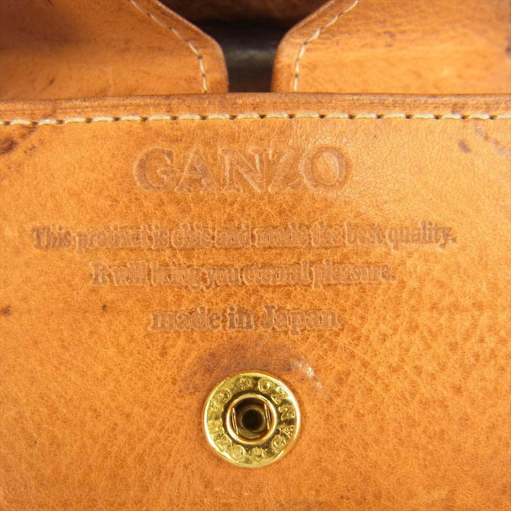 GANZO ガンゾ 57121 シンブライドル BOX ボックス 小銭入れ レザー コンパクトウォレット ネイビー系【中古】