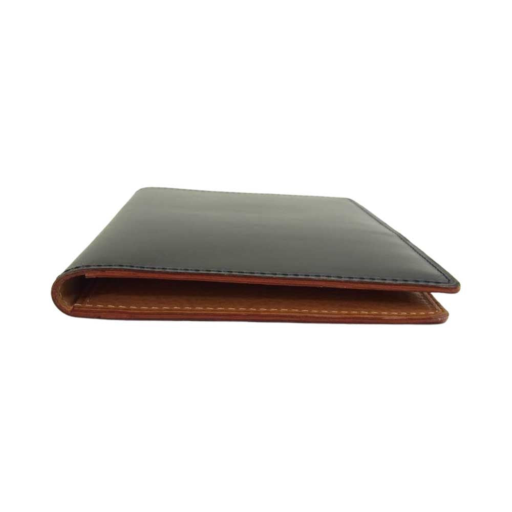 GANZO ガンゾ 57240 シンブライドル レザー カードケース ネイビー系【美品】【中古】