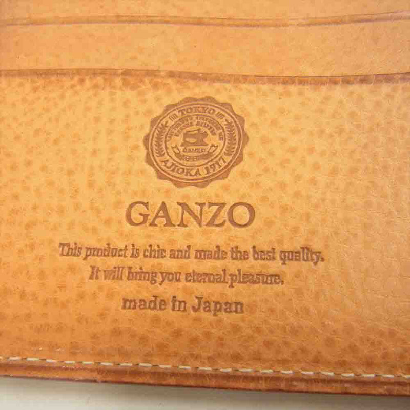 GANZO ガンゾ 57240 シンブライドル レザー カードケース ネイビー系【美品】【中古】
