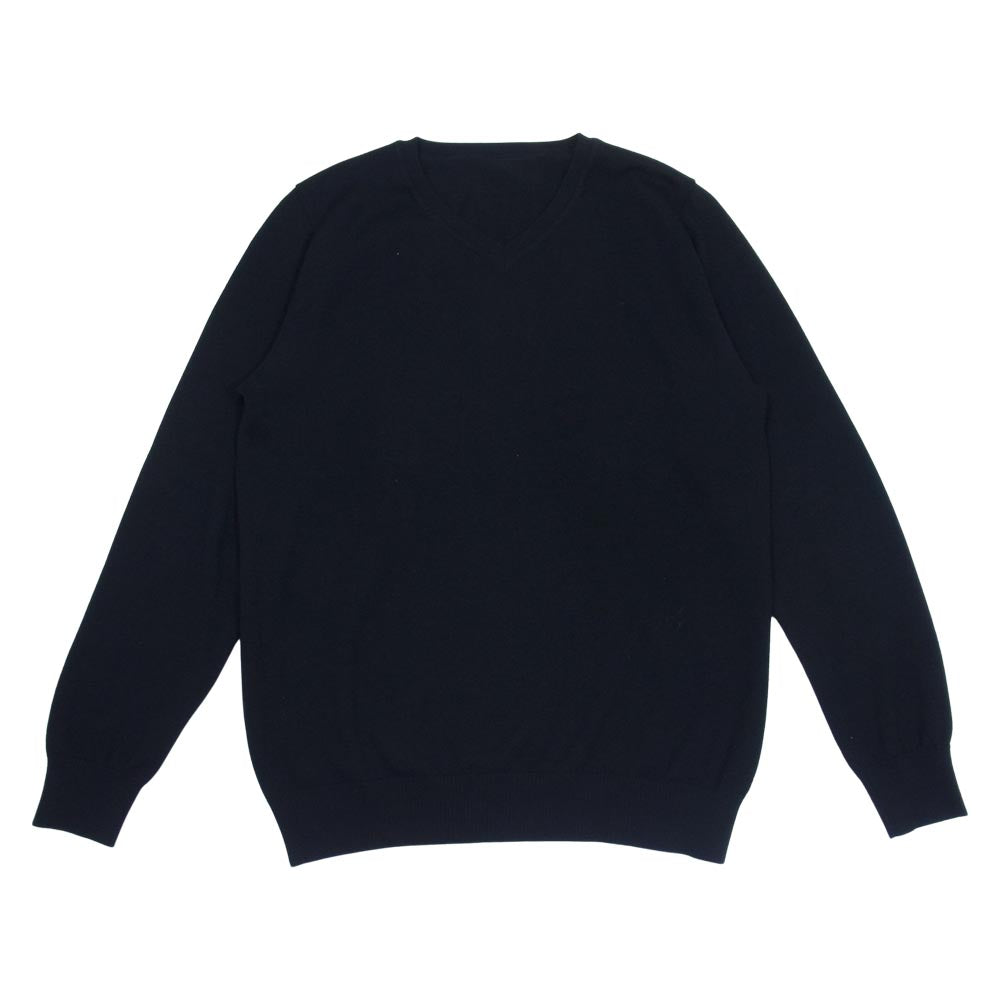 uniform experiment ユニフォームエクスペリメント UE-091033 PRESHRUNK WOOL STAR PATTERN V NECK KNIT バック スター Vネック ニット セーター ブラック系 3【中古】