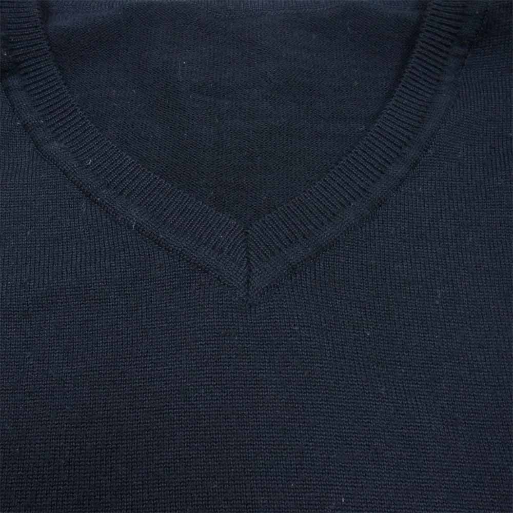 uniform experiment ユニフォームエクスペリメント UE-091033 PRESHRUNK WOOL STAR PATTERN V NECK KNIT バック スター Vネック ニット セーター ブラック系 3【中古】