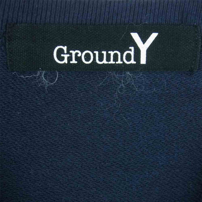 Yohji Yamamoto ヨウジヤマモト Ground Y GW-T68-078 グラウンドワイ ロゴ プリント スウェット ネイビー系 3【中古】
