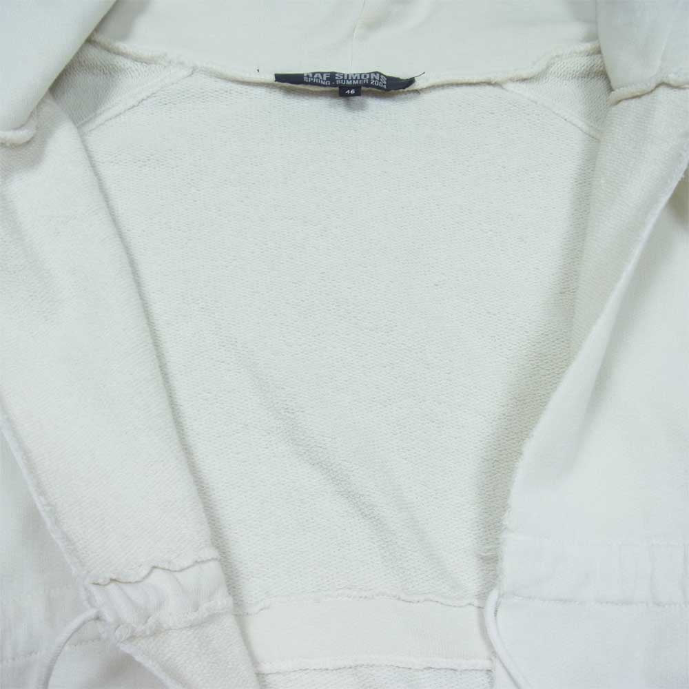 RAF SIMONS ラフシモンズ 04SS 宗教期 Waves期 ほつれ加工 パーカー オフホワイト系 46【中古】