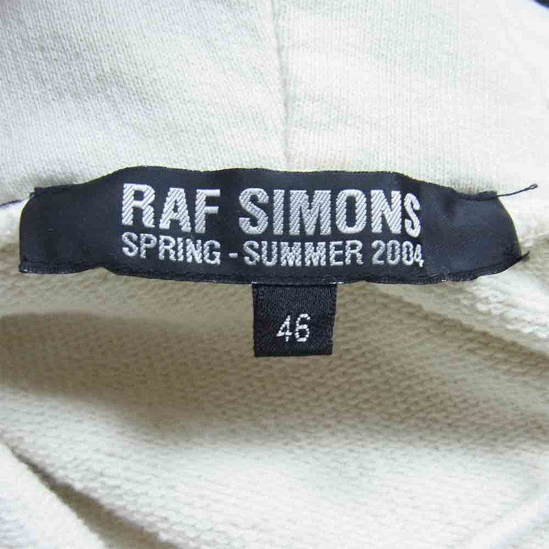 RAF SIMONS ラフシモンズ 04SS 宗教期 Waves期 ほつれ加工 パーカー オフホワイト系 46【中古】