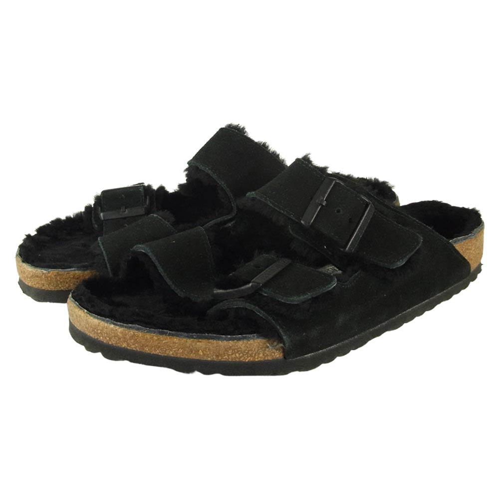 BIRKENSTOCK ビルケンシュトック ARIZONA アリゾナ ファー ボア サンダル ブラック系 43【中古】