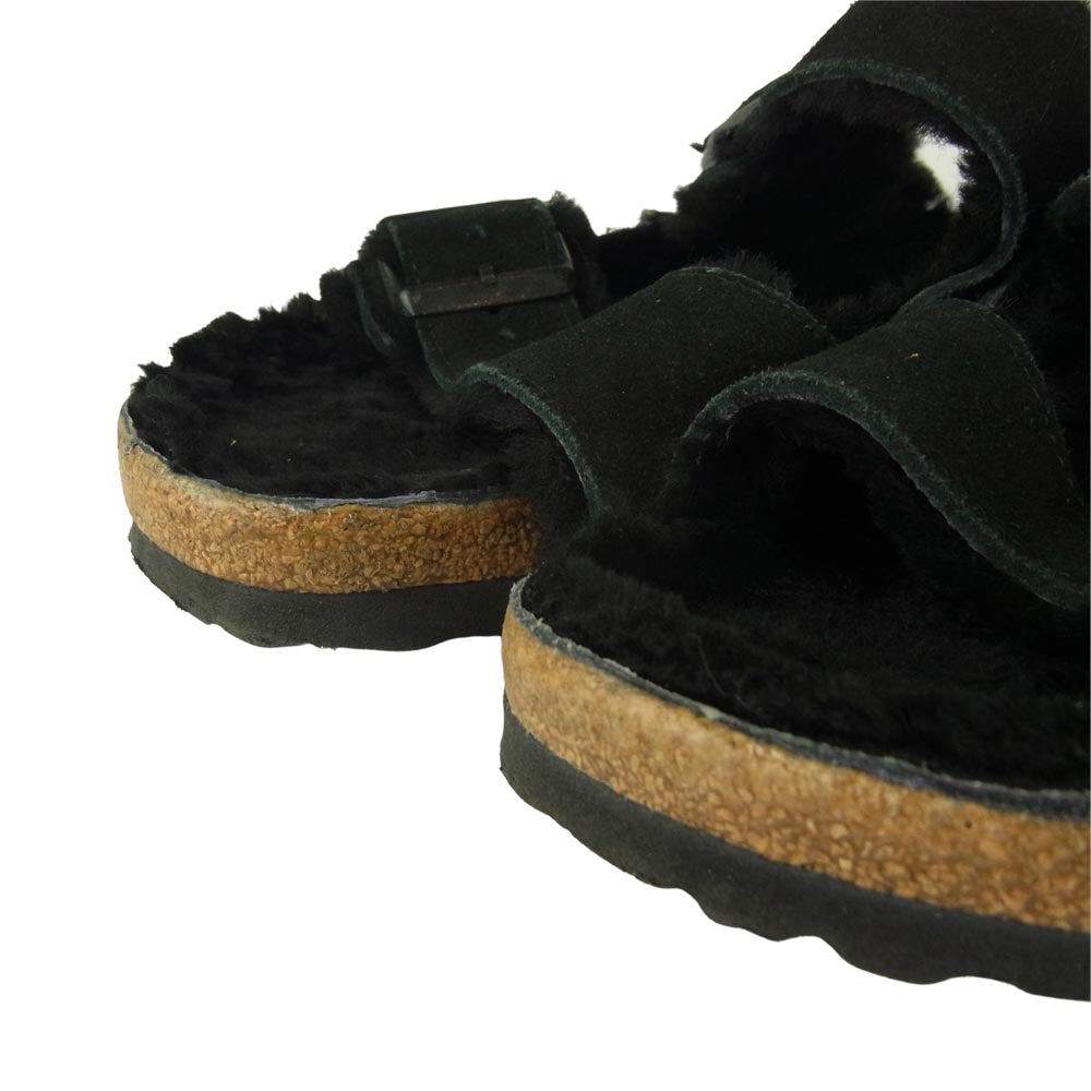 BIRKENSTOCK ビルケンシュトック ARIZONA アリゾナ ファー ボア サンダル ブラック系 43【中古】