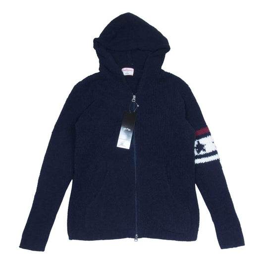 MARBLES マーブルズ × The Rolling Stones Pile Hooded Jacket ローリングストーンズ パイル ジップ パーカー ネイビー系 M【極上美品】【中古】