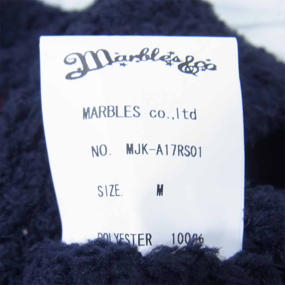 MARBLES マーブルズ × The Rolling Stones Pile Hooded Jacket ローリングストーンズ パイル ジップ パーカー ネイビー系 M【極上美品】【中古】