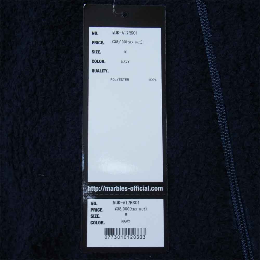 MARBLES マーブルズ × The Rolling Stones Pile Hooded Jacket ローリングストーンズ パイル ジップ パーカー ネイビー系 M【極上美品】【中古】
