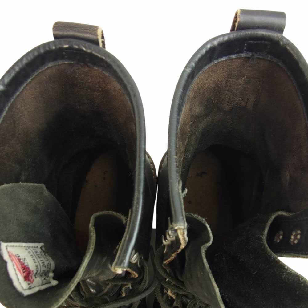 RED WING レッドウィング PT91 2218 スチールトゥ レースアップ ロガー 茶芯 ブーツ ブラック系 実寸約26.5cm【中古】
