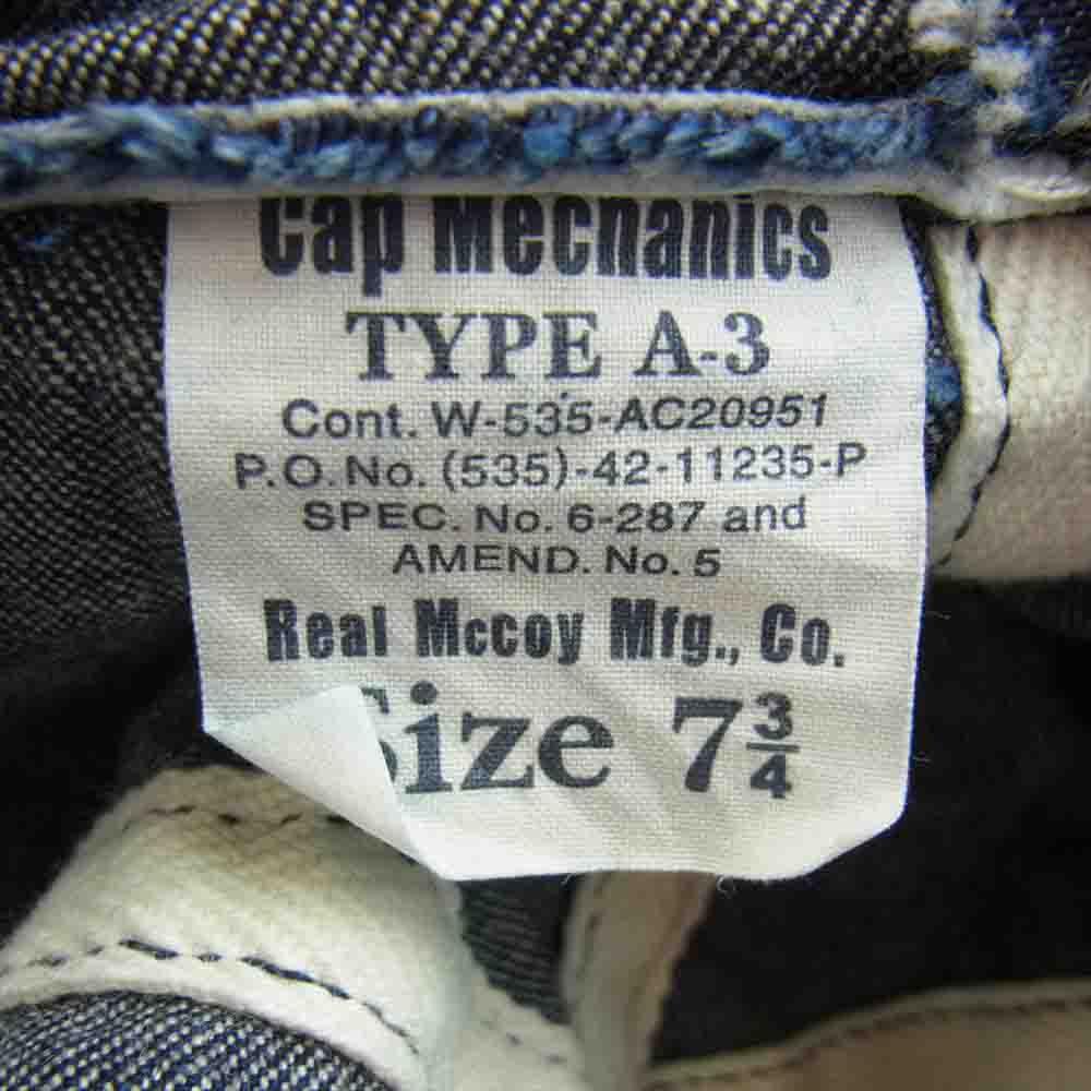 The REAL McCOY'S ザリアルマッコイズ TYPE A-3 CAP キャップ デニム インディゴブルー系 7 3/4【中古】