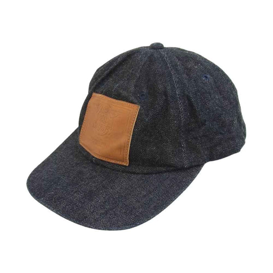 The REAL McCOY'S ザリアルマッコイズ RM LEATHER PATCH DENIM BASEBALL CAP レザー パッチ デニム ベースボール キャップ インディゴブルー系【中古】