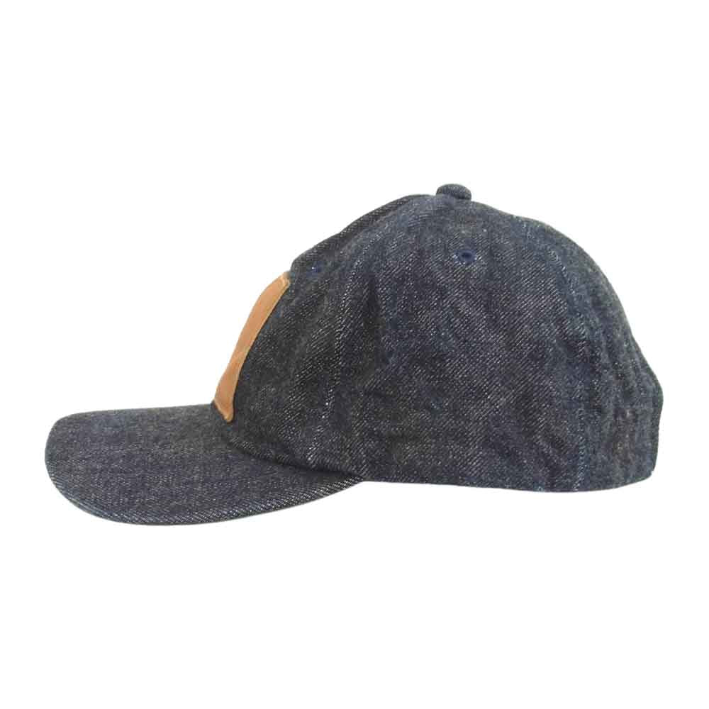The REAL McCOY'S ザリアルマッコイズ RM LEATHER PATCH DENIM BASEBALL CAP レザー パッチ デニム ベースボール キャップ インディゴブルー系【中古】