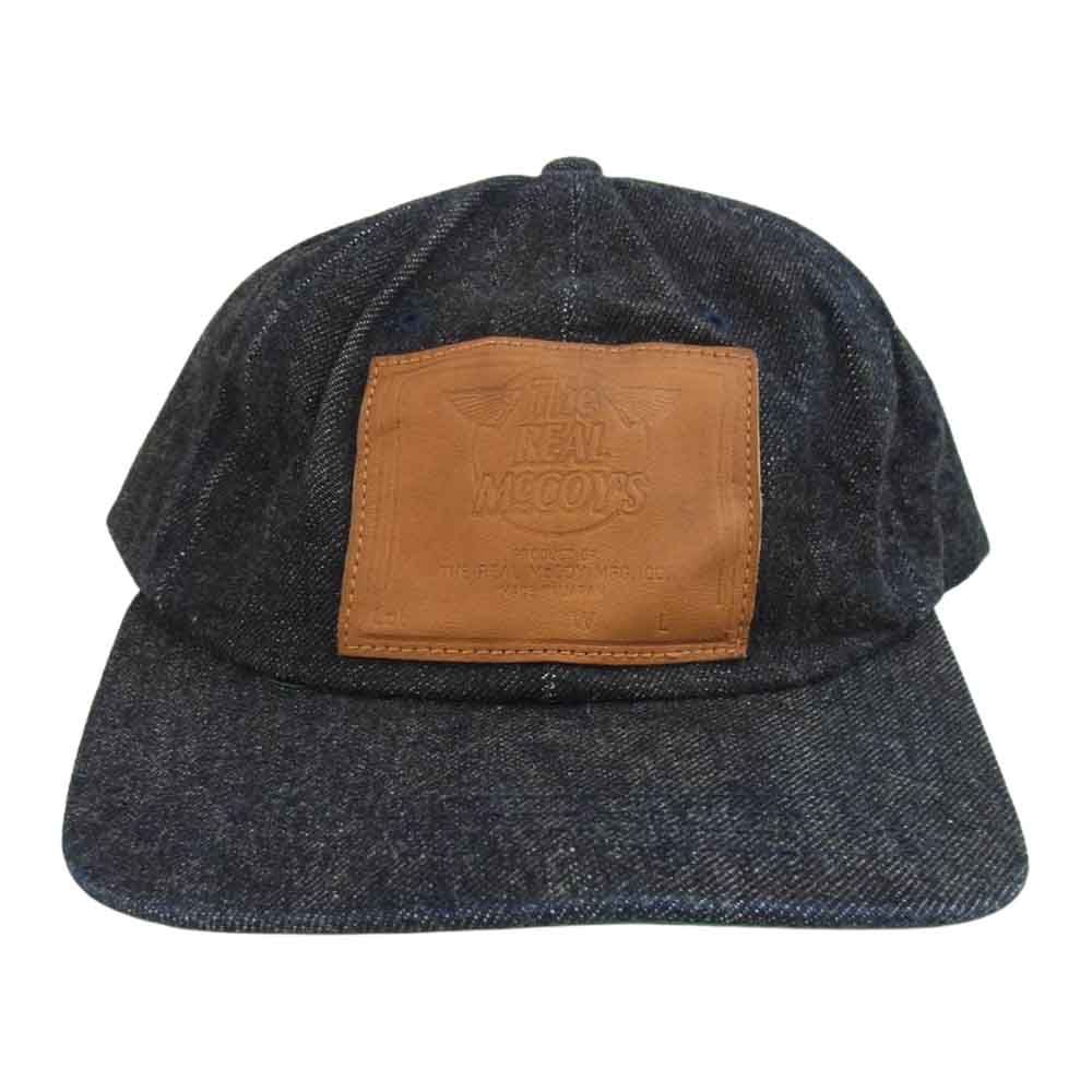 The REAL McCOY'S ザリアルマッコイズ RM LEATHER PATCH DENIM BASEBALL CAP レザー パッチ デニム ベースボール キャップ インディゴブルー系【中古】