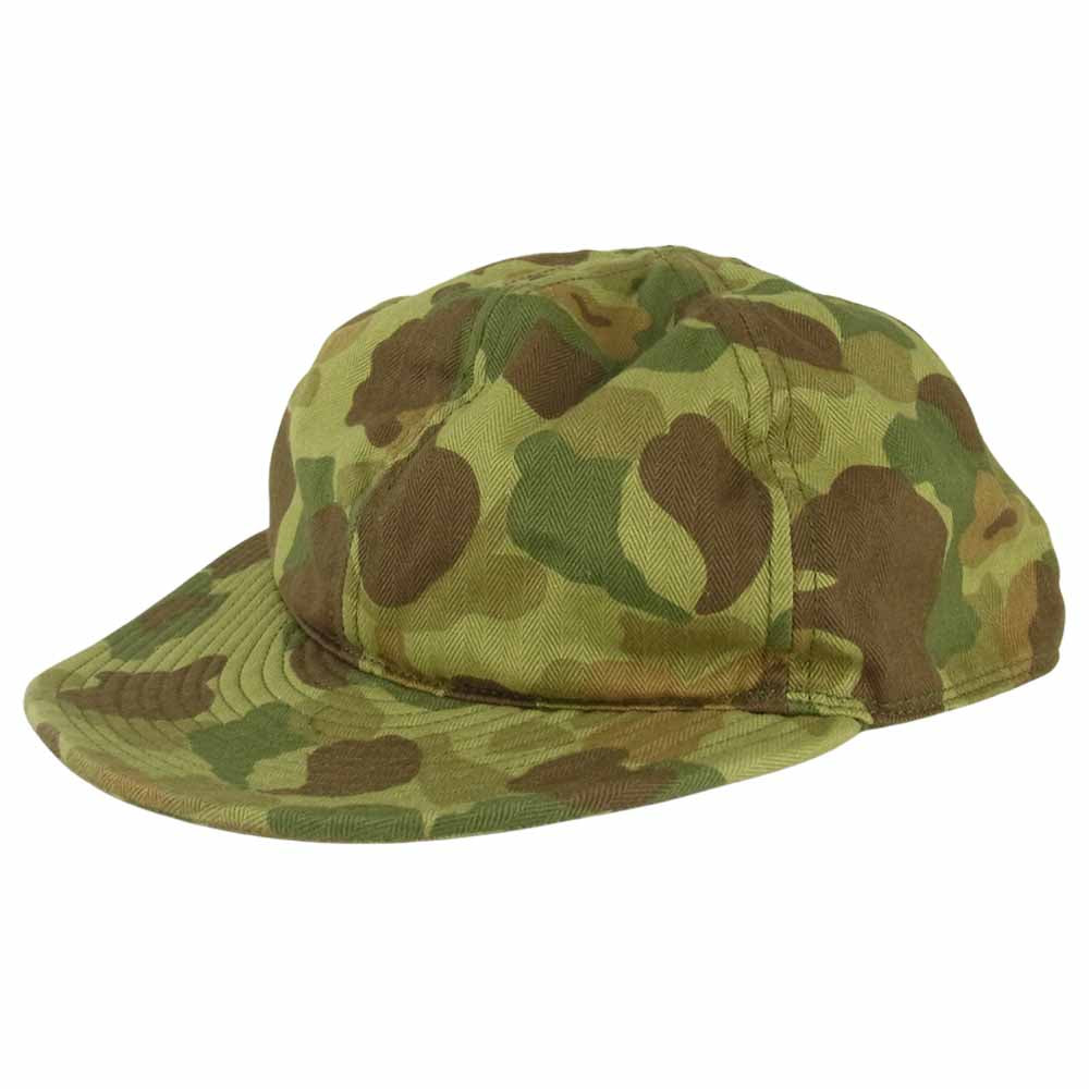 The REAL McCOY'S ザリアルマッコイズ FROGSKIN MECHANIC CAP A-3 メカニックキャップ フロッグスキン ダックハンター キャップ カーキ系 7.34【中古】