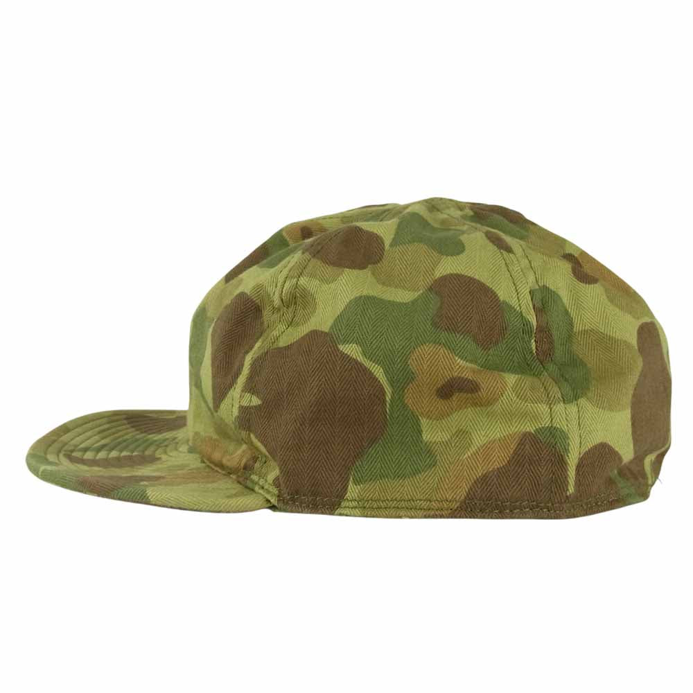 The REAL McCOY'S ザリアルマッコイズ FROGSKIN MECHANIC CAP A-3 メカニックキャップ フロッグスキン ダックハンター キャップ カーキ系 7.34【中古】