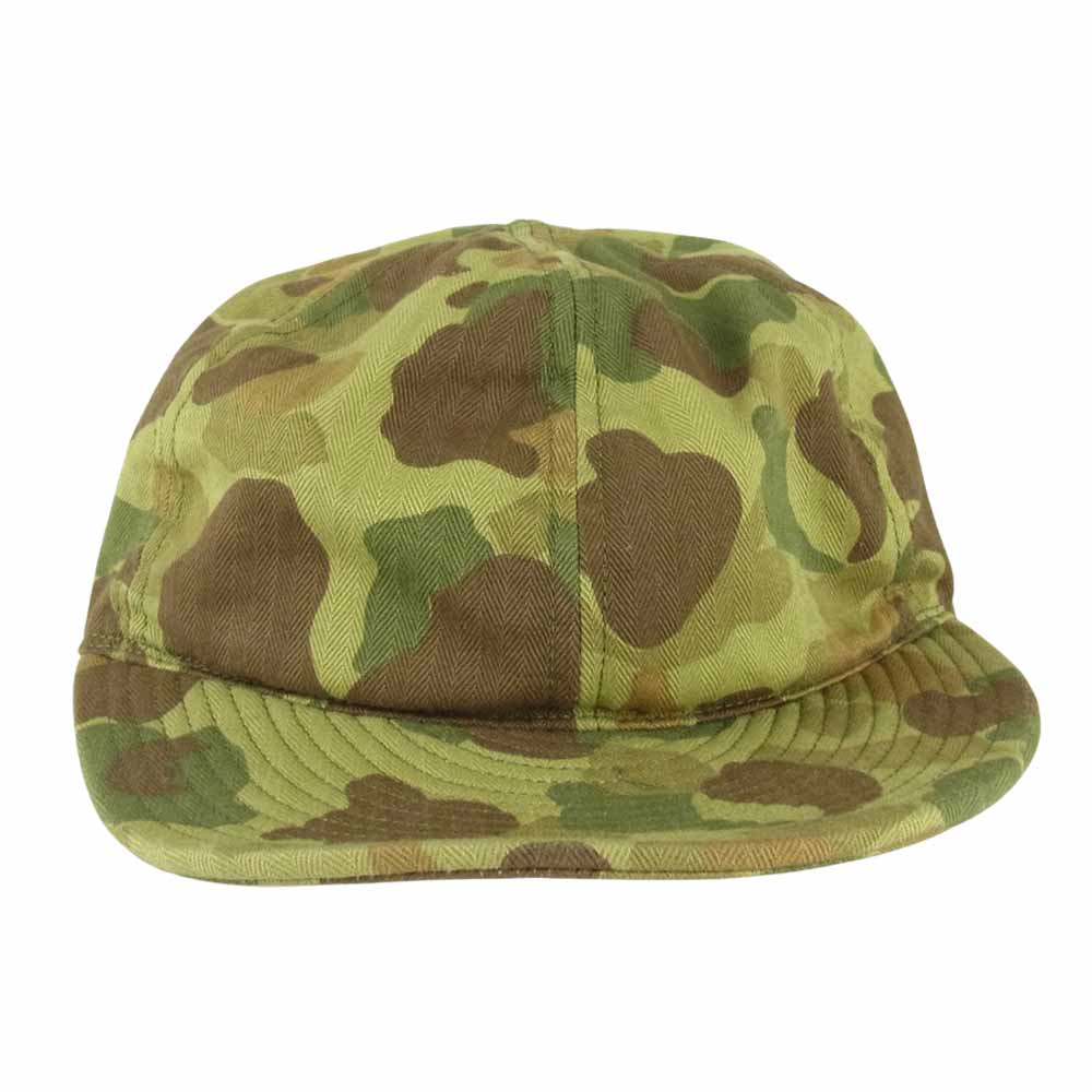 The REAL McCOY'S ザリアルマッコイズ FROGSKIN MECHANIC CAP A-3 メカニックキャップ フロッグスキン ダックハンター キャップ カーキ系 7.34【中古】