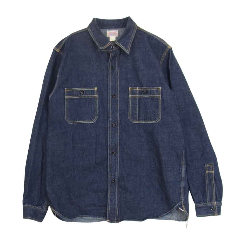 The REAL McCOY'S ザリアルマッコイズ 8HU DENIM SERVICEMAN デニム ワークシャツ 長袖 シャツ インディゴブルー系 16【中古】