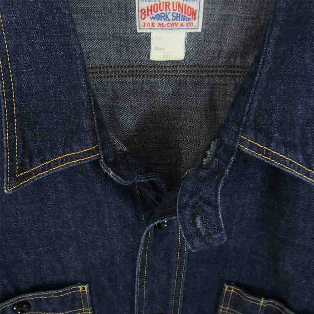 The REAL McCOY'S ザリアルマッコイズ 8HU DENIM SERVICEMAN デニム ワークシャツ 長袖 シャツ インディゴブルー系 16【中古】
