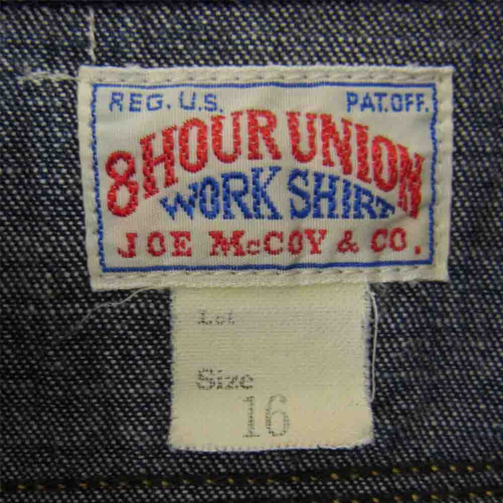 The REAL McCOY'S ザリアルマッコイズ 8HU DENIM SERVICEMAN デニム ワークシャツ 長袖 シャツ インディゴブルー系 16【中古】