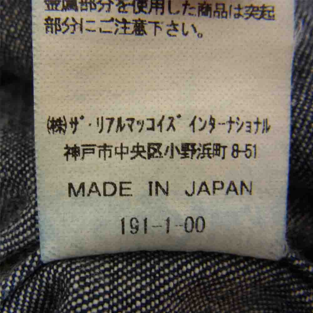 The REAL McCOY'S ザリアルマッコイズ 8HU DENIM SERVICEMAN デニム ワークシャツ 長袖 シャツ インディゴブルー系 16【中古】