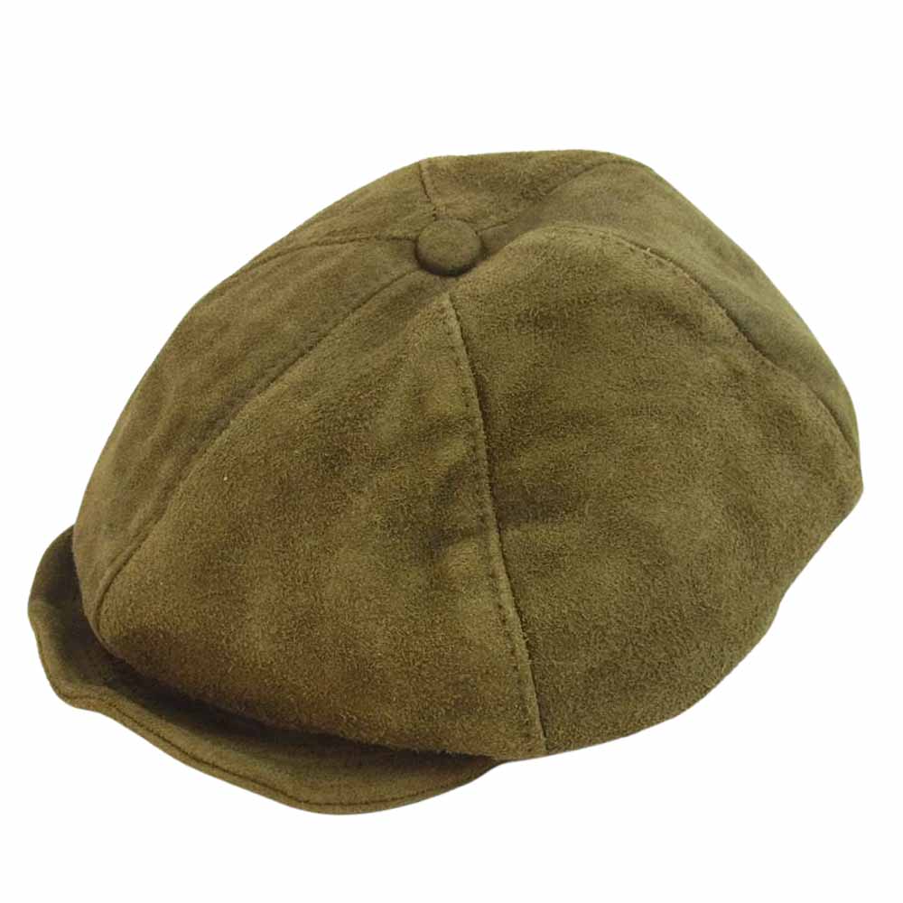 The REAL McCOY'S ザリアルマッコイズ 8HU LEATHER WELDER CAP スエード レザー キャスケット キャップ ブラウン系 7 3/4【中古】