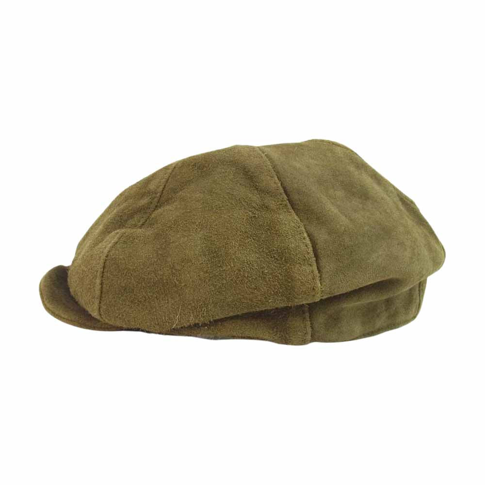 The REAL McCOY'S ザリアルマッコイズ 8HU LEATHER WELDER CAP スエード レザー キャスケット キャップ ブラウン系 7 3/4【中古】