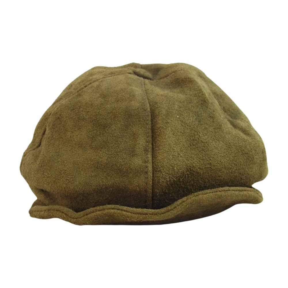 The REAL McCOY'S ザリアルマッコイズ 8HU LEATHER WELDER CAP スエード レザー キャスケット キャップ ブラウン系 7 3/4【中古】