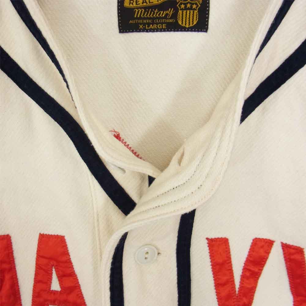 The REAL McCOY'S ザリアルマッコイズ MILITARY BASEBALL UNIFORM ミリタリー ベースボール ユニフォーム ベースボールシャツ ホワイト系 XL【中古】