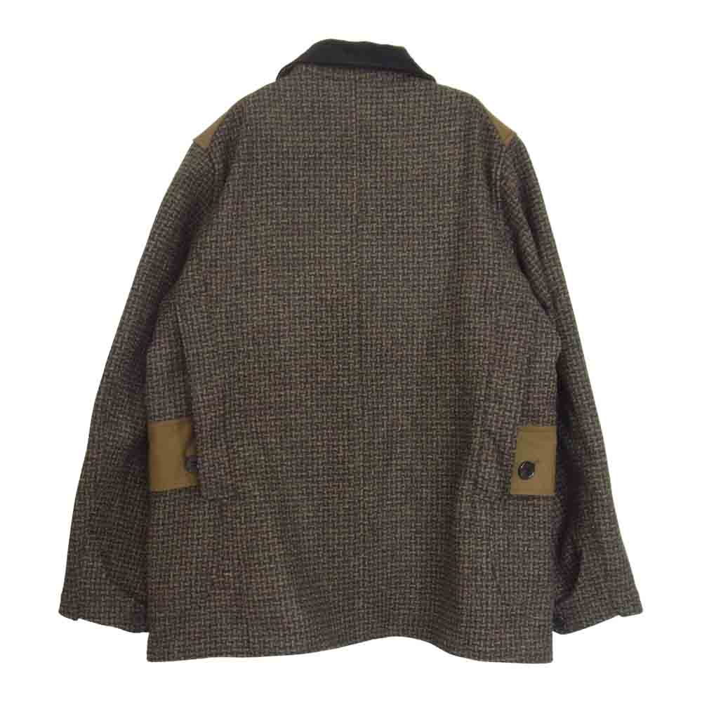 BLACK SIGN ブラックサイン WOODLAND TWEED HUNTING COAT ハリスツイード オイルドコットン ハンティング ジャケット コート ブラウン系 40【中古】