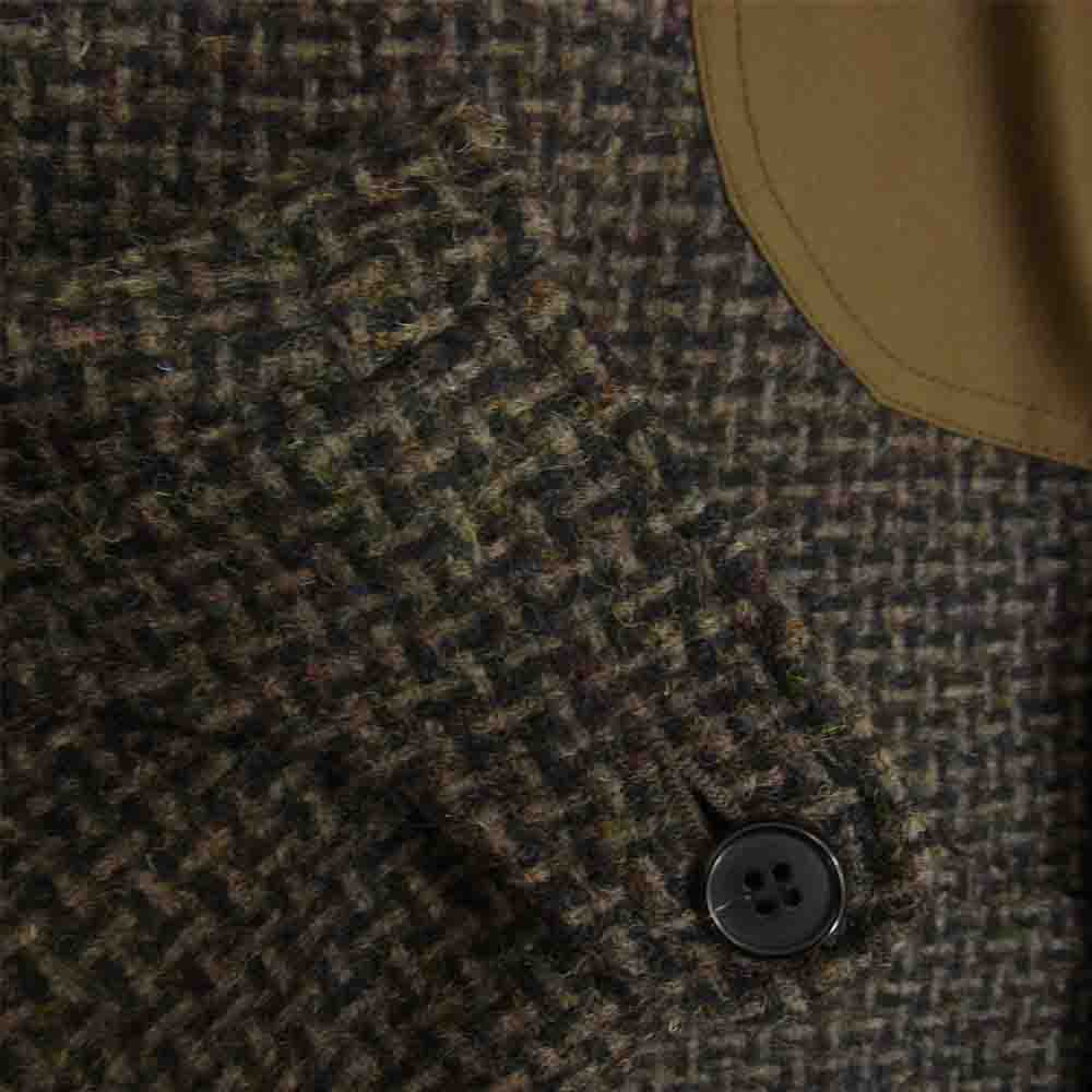 BLACK SIGN ブラックサイン WOODLAND TWEED HUNTING COAT ハリスツイード オイルドコットン ハンティング ジャケット コート ブラウン系 40【中古】