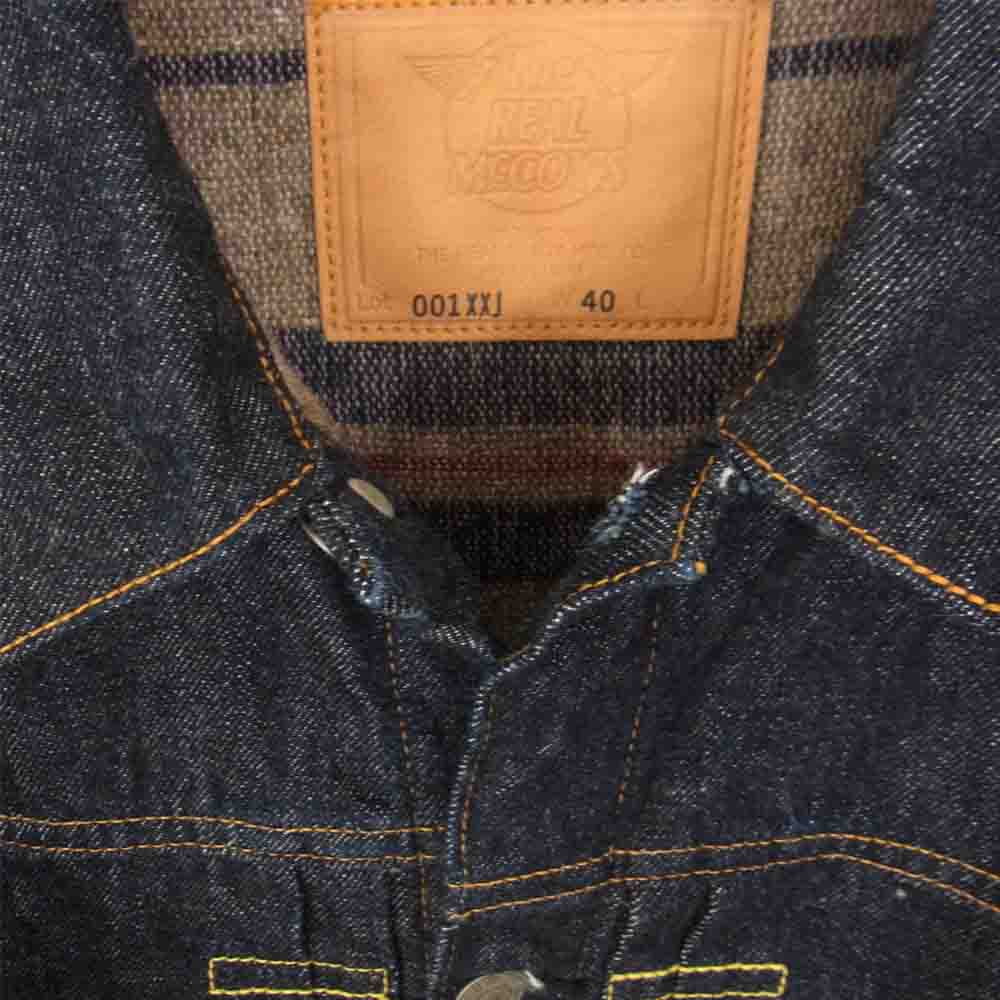 The REAL McCOY'S ザリアルマッコイズ 001XXJ EARLY MODEL DENIM JACKET BLANKET LINNING デニム ジャケット ブランケット ライニング インディゴブルー系 L【美品】【中古】