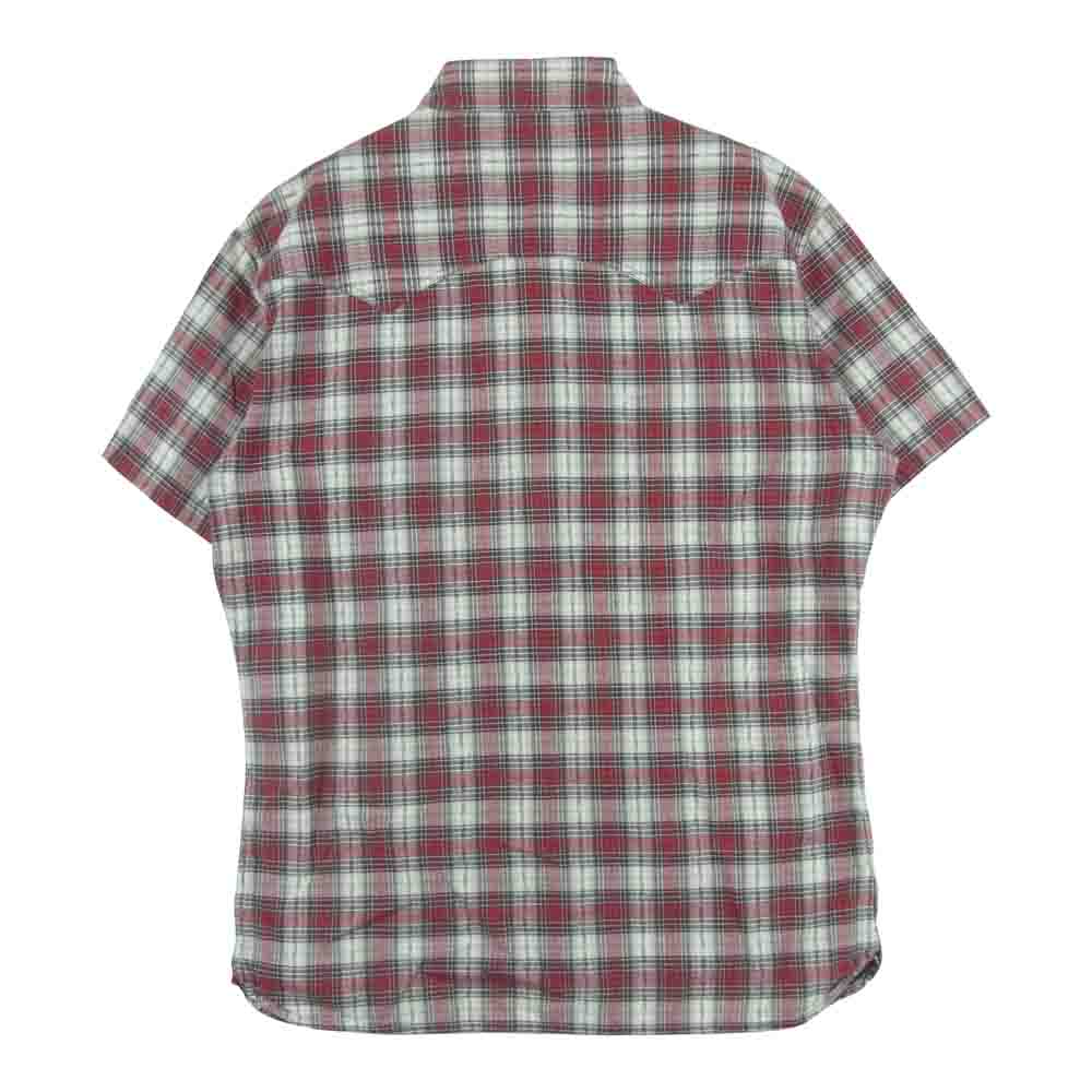 THE FLAT HEAD ザフラットヘッド GLORY PARK グローリーパーク 半袖 チェック ウエスタン シャツ レッド系 ホワイト系 38【美品】【中古】